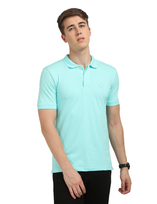 Celeste Plain Polo T-Shirt