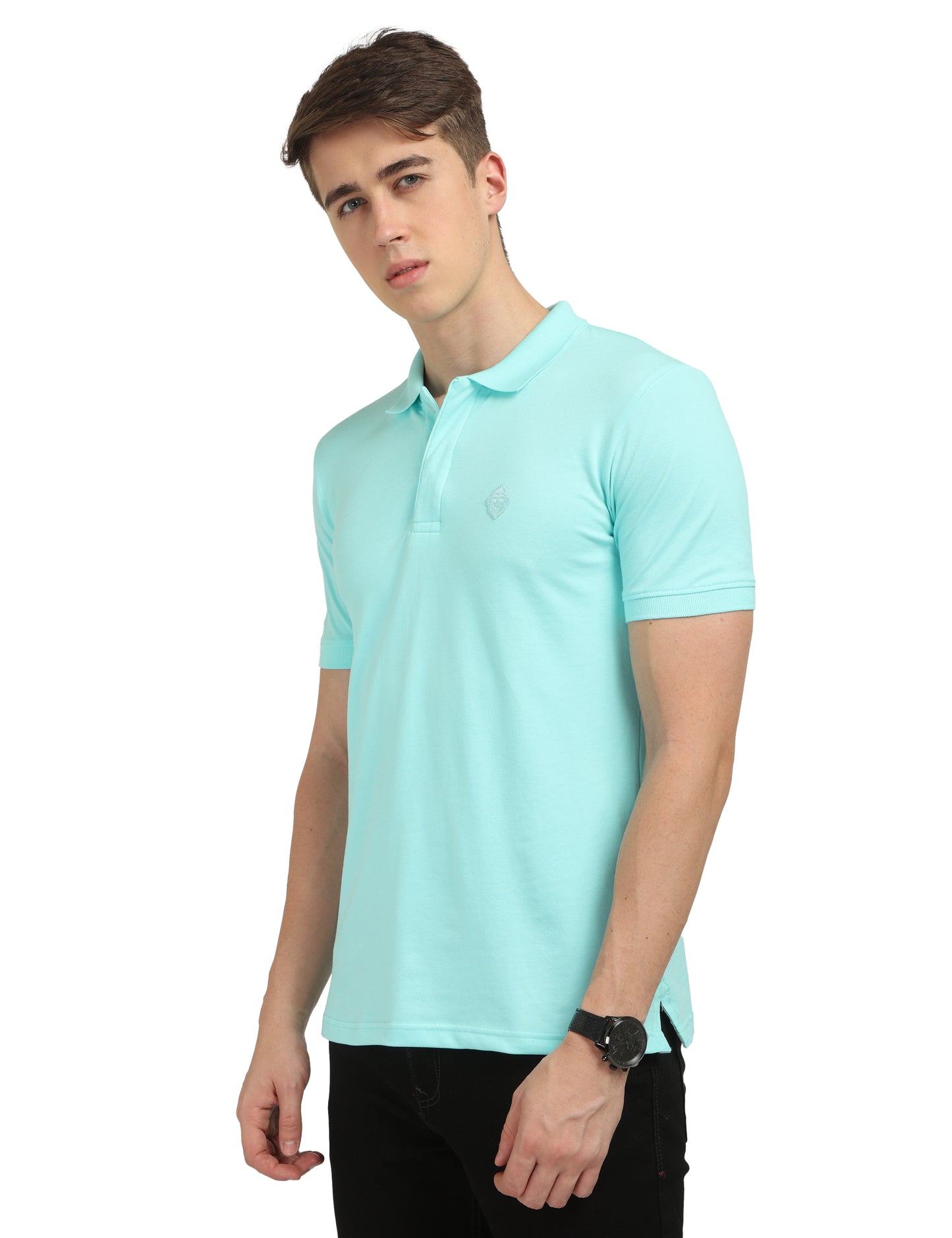 Celeste Plain Polo T-Shirt