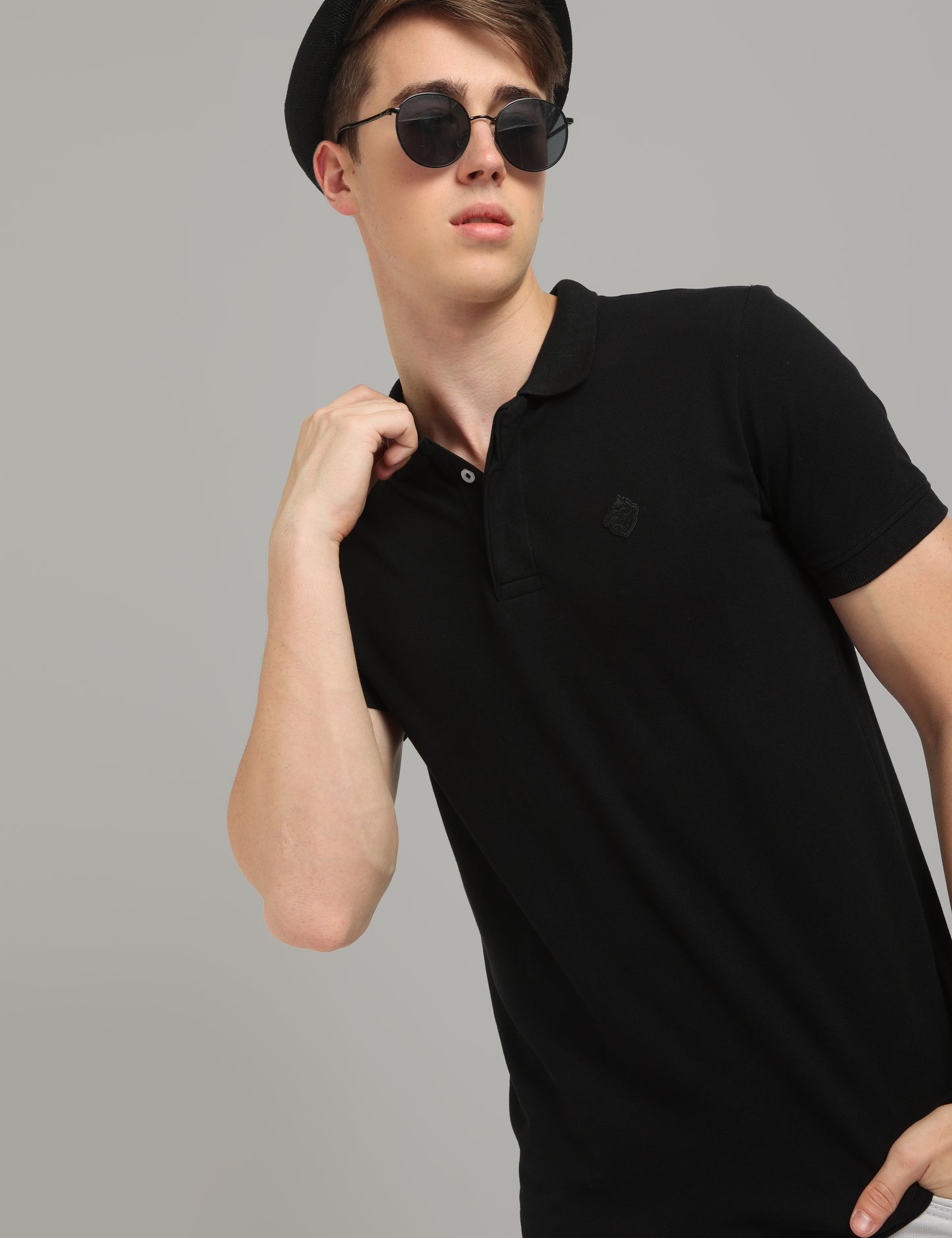 Tone on Tone embroidery Polo T-Shirt