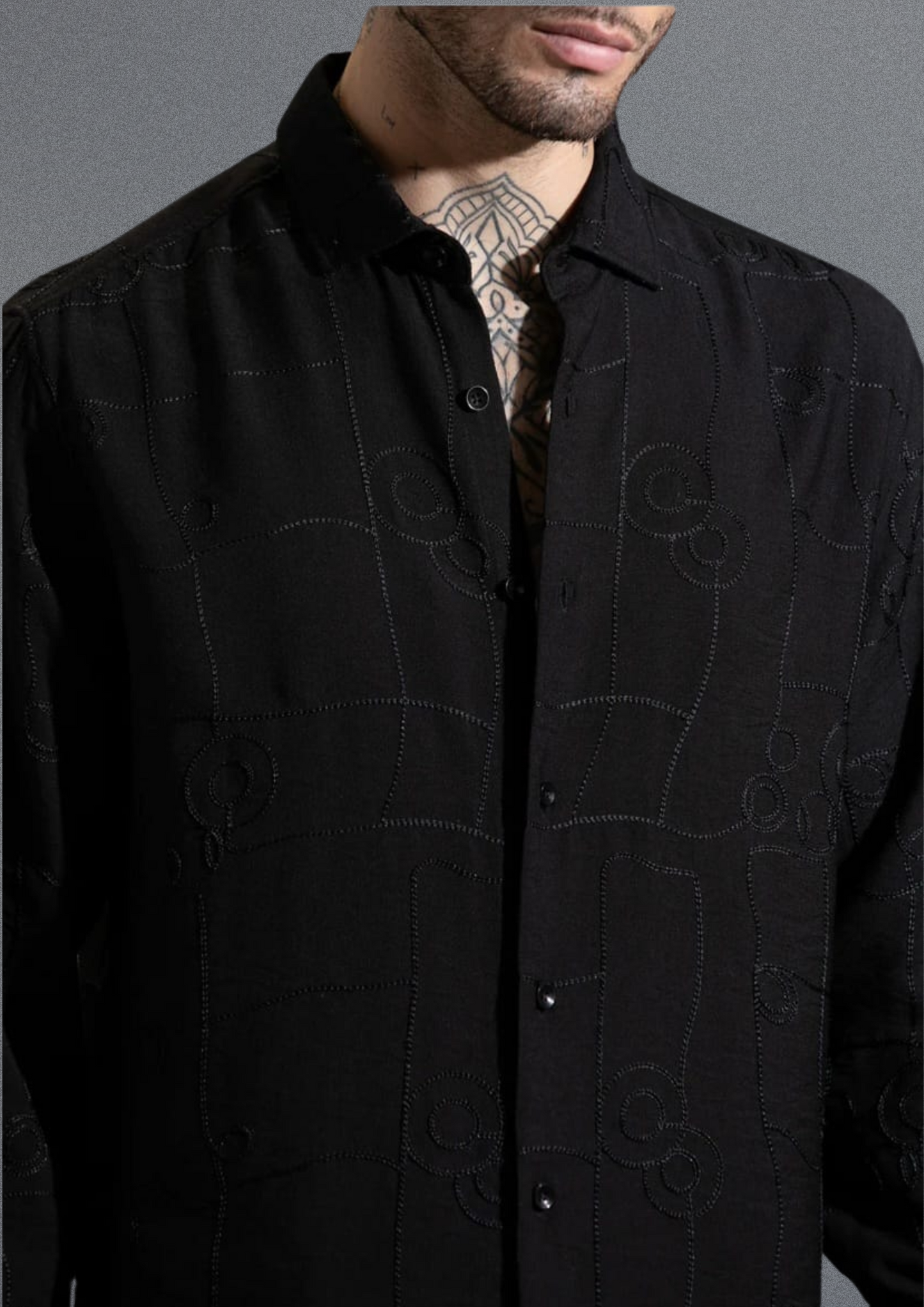 CHARLES SMITH Floral Embroidery Shirt