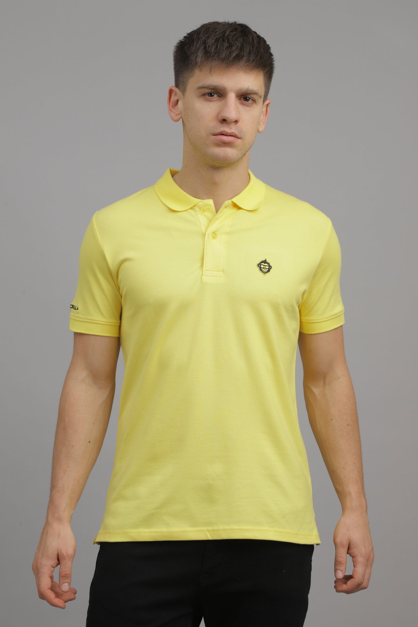 Yellow Solid Plain Polo T-Shirt