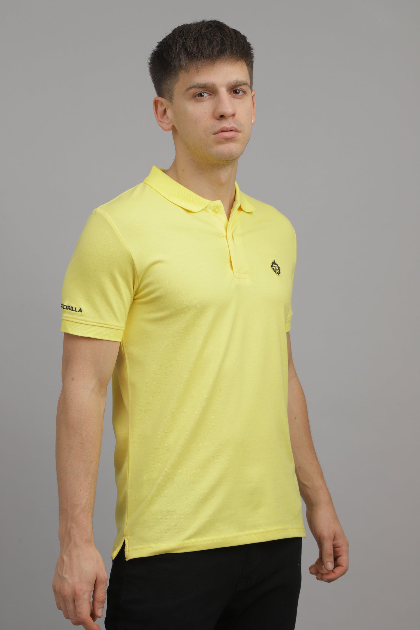 Yellow Solid Plain Polo T-Shirt