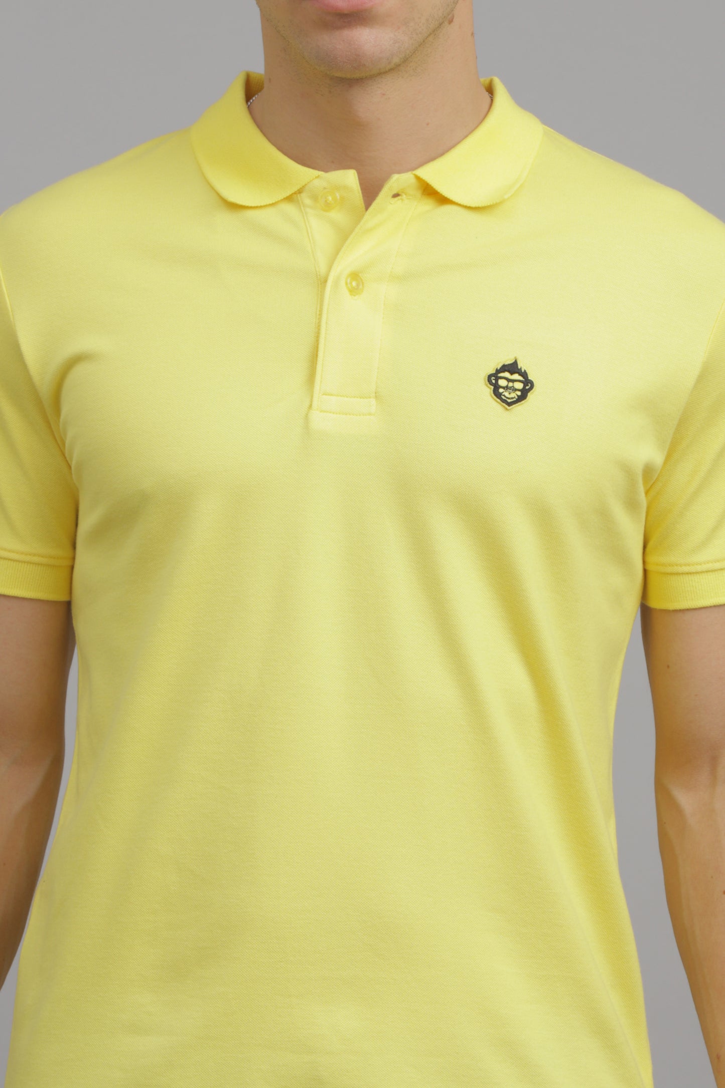 Yellow Solid Plain Polo T-Shirt