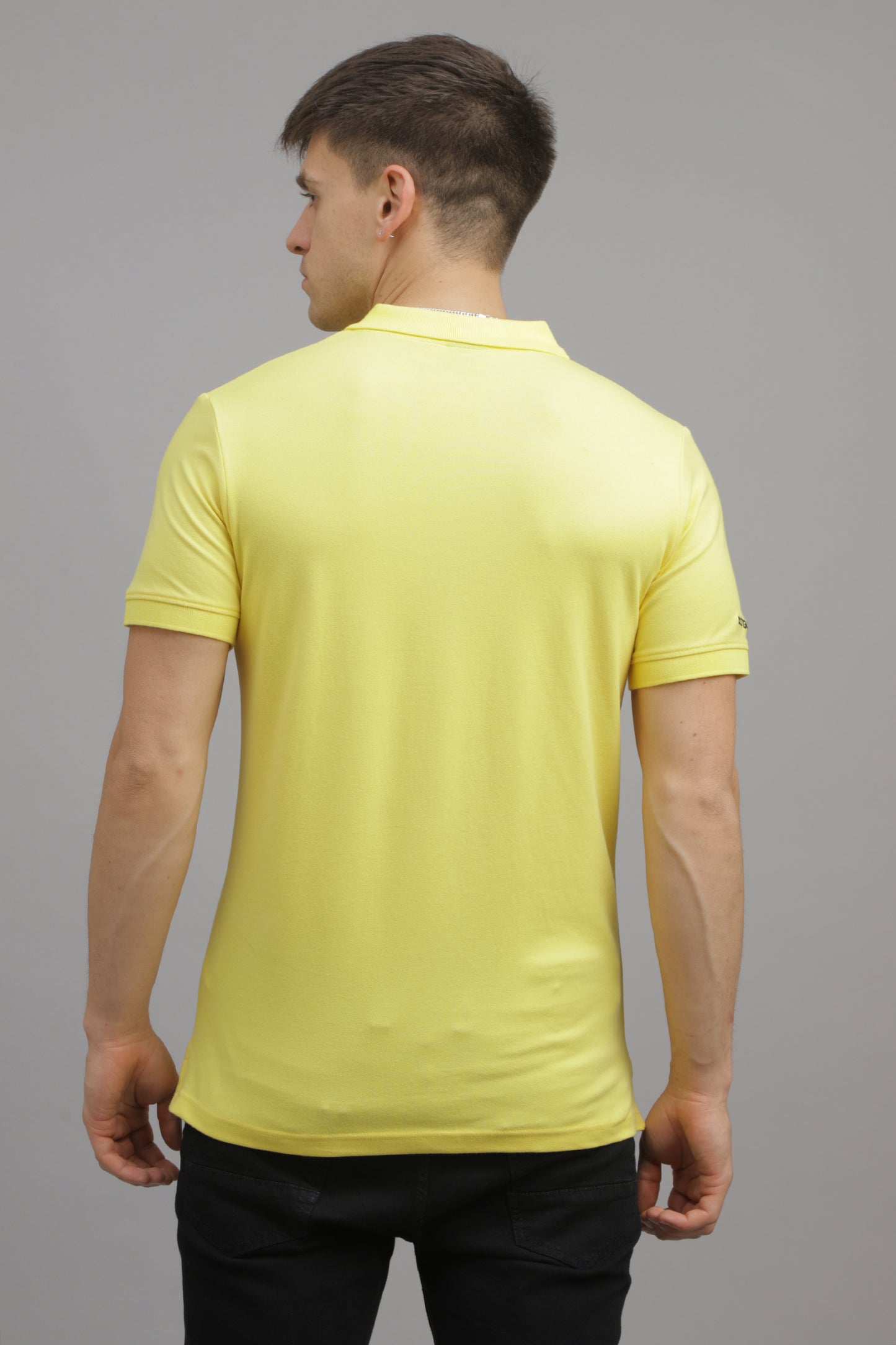 Yellow Solid Plain Polo T-Shirt