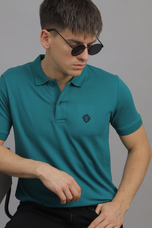 Sacramento Green Solid Plain Polo T-Shirt